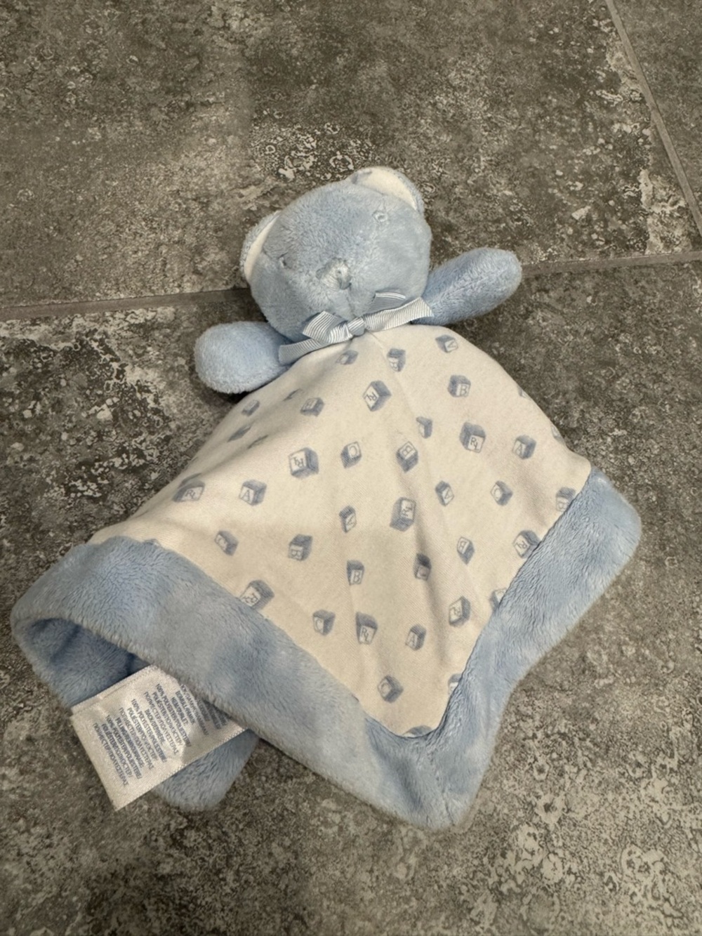 Polo Ralph Lauren baby blue bear plush square security blanket blankie